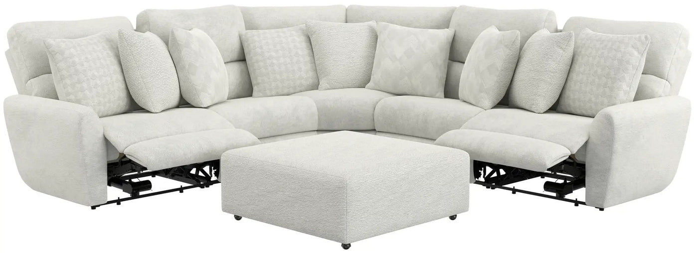 Majesty - Deep Seating Power Reclining Sectional And Ottoman by Unique Piece Furniture
