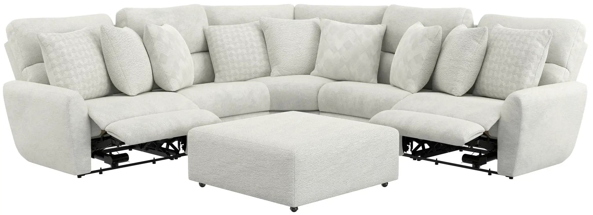 Majesty - Deep Seating Power Reclining Sectional And Ottoman by Unique Piece Furniture