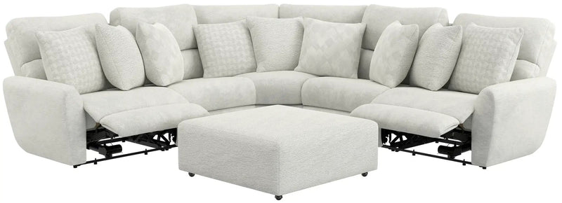 Majesty - Deep Seating Power Reclining Sectional And Ottoman by Unique Piece Furniture