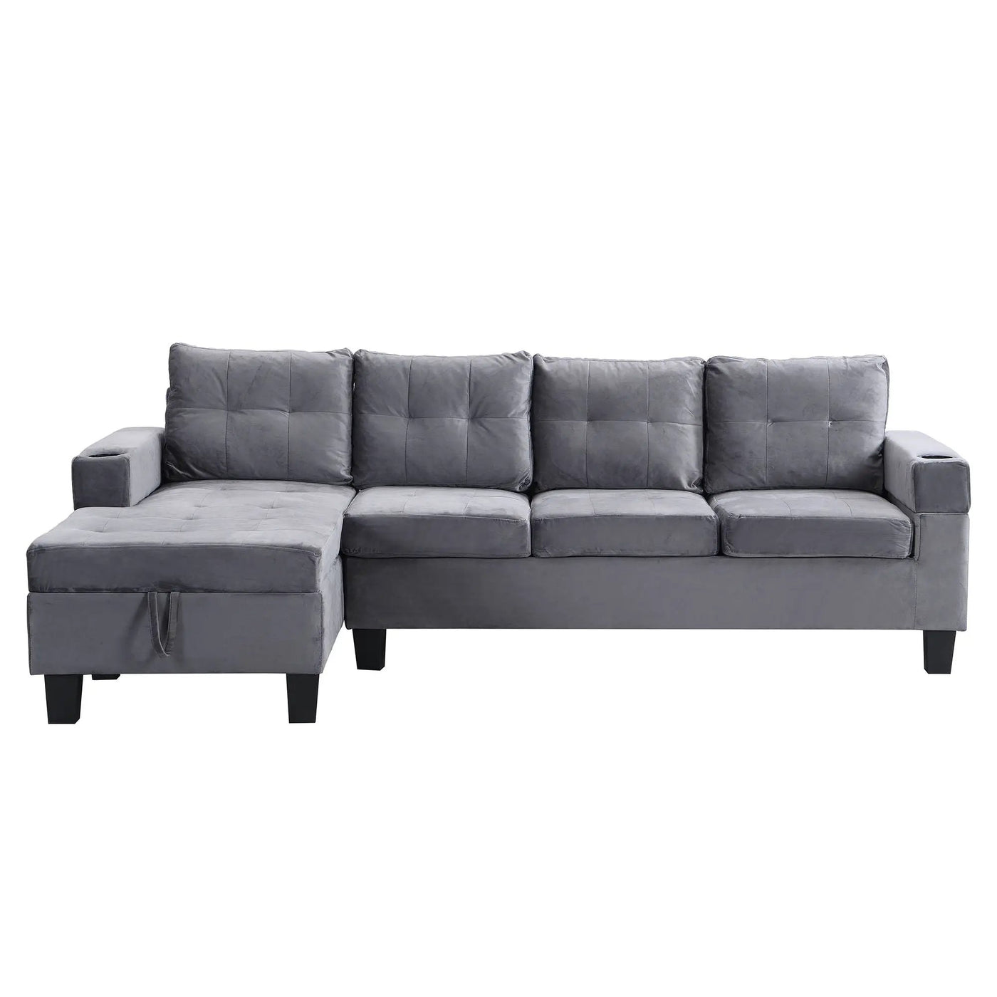 Modern Sectional Sofa Set With L Shape Chaise Lounge And Storage by HouseOfZazla
