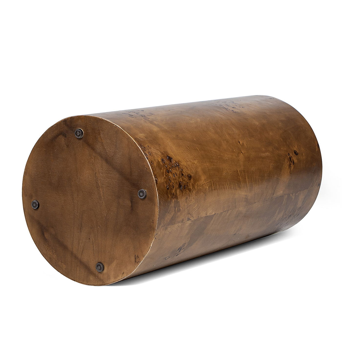 Nebula Accent Pillar Side Table with Burl Wood Veneer - Light or Dark Brown, photo 8 of 28