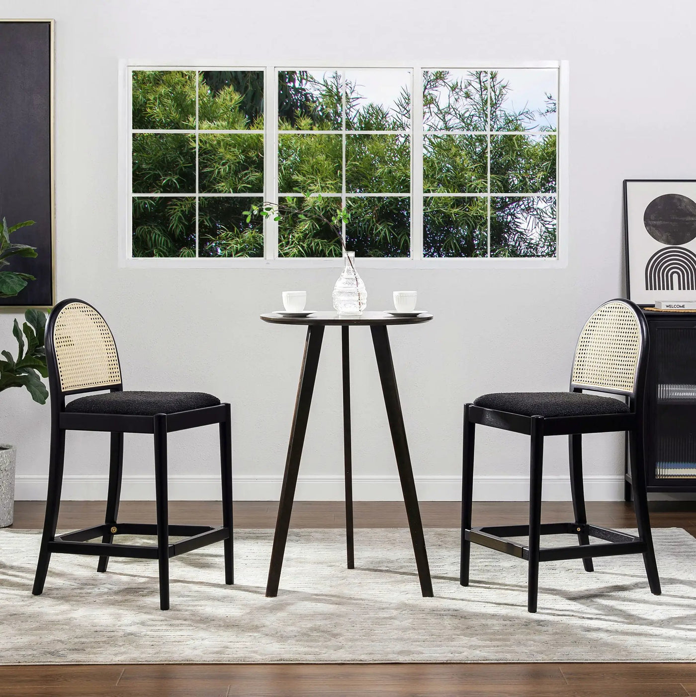 Panama - Curved Back Cane Counter Stool (Set of 2) by HouseOfZazla