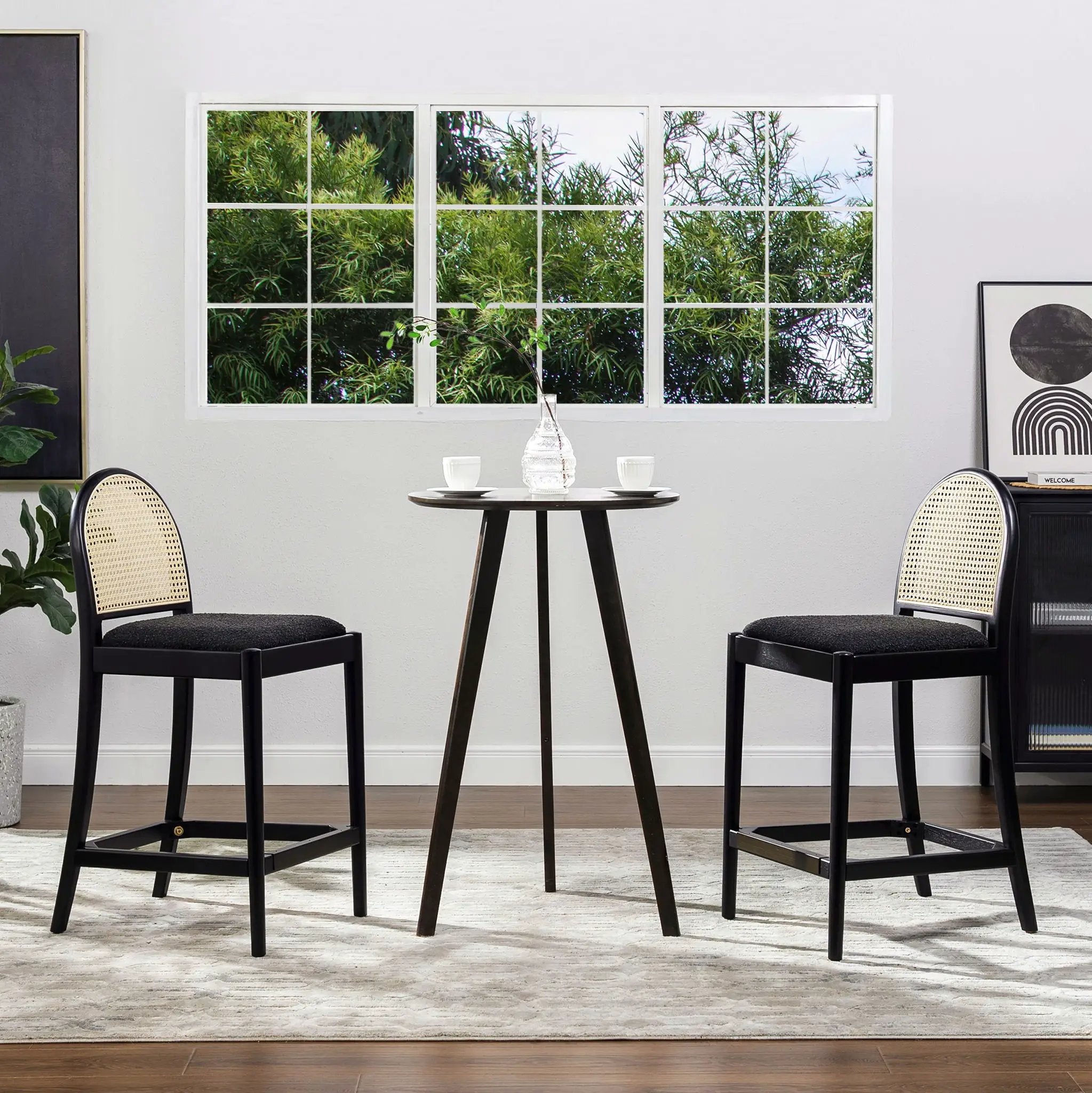 Panama - Curved Back Cane Counter Stool (Set of 2) by HouseOfZazla