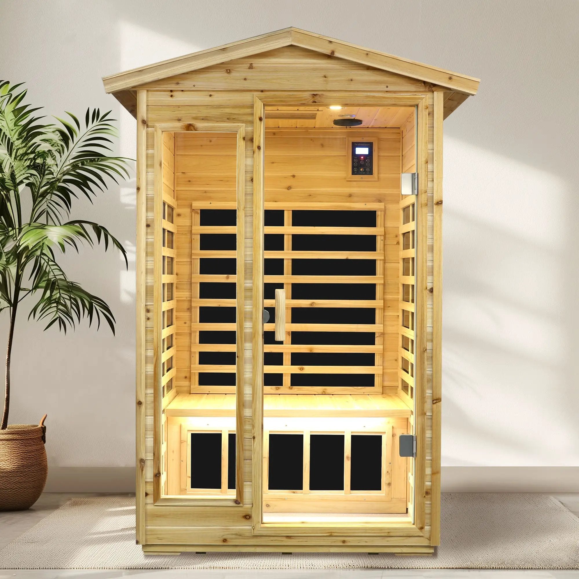 Two Person Far Infrared Old Fir Outdoor Sauna Room by HouseOfZazla