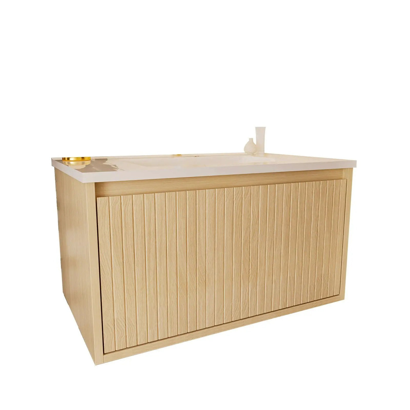 Wall Mounted Floating Bathroom Vanity With Sink And Drawers by HouseOfZazla