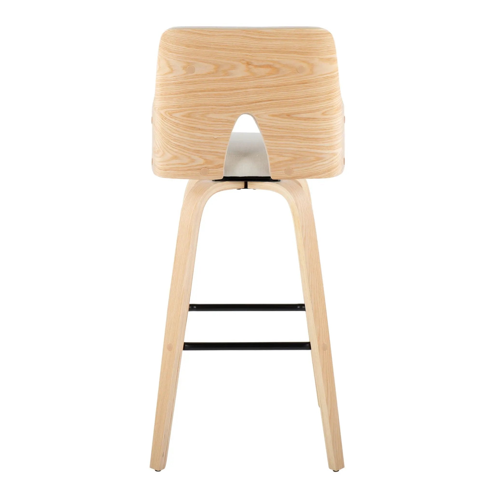 Stella - Contemporary Fixed Height Barstool With Swivel Square Footrest (Set of 2) by Unique Piece Furniture
