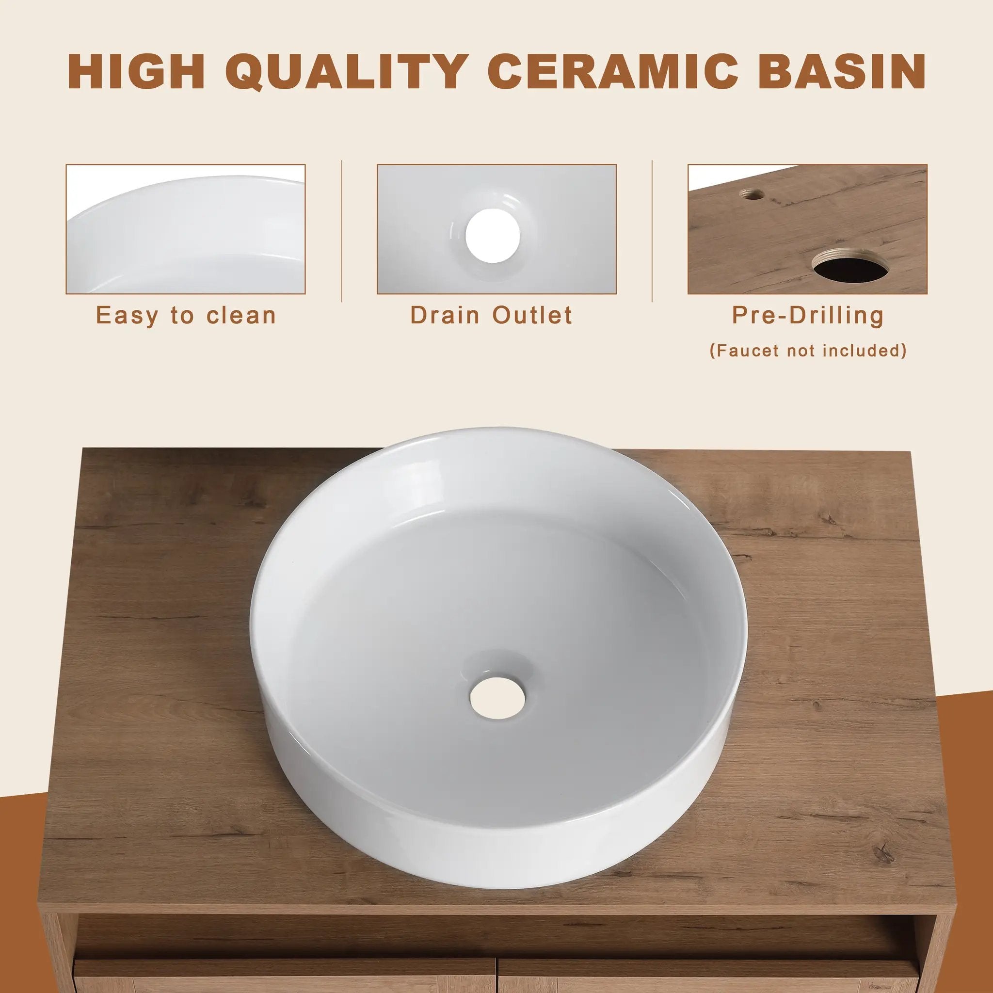 30" Bathroom Vanity with Ceramic Art Sink by HouseOfZazla