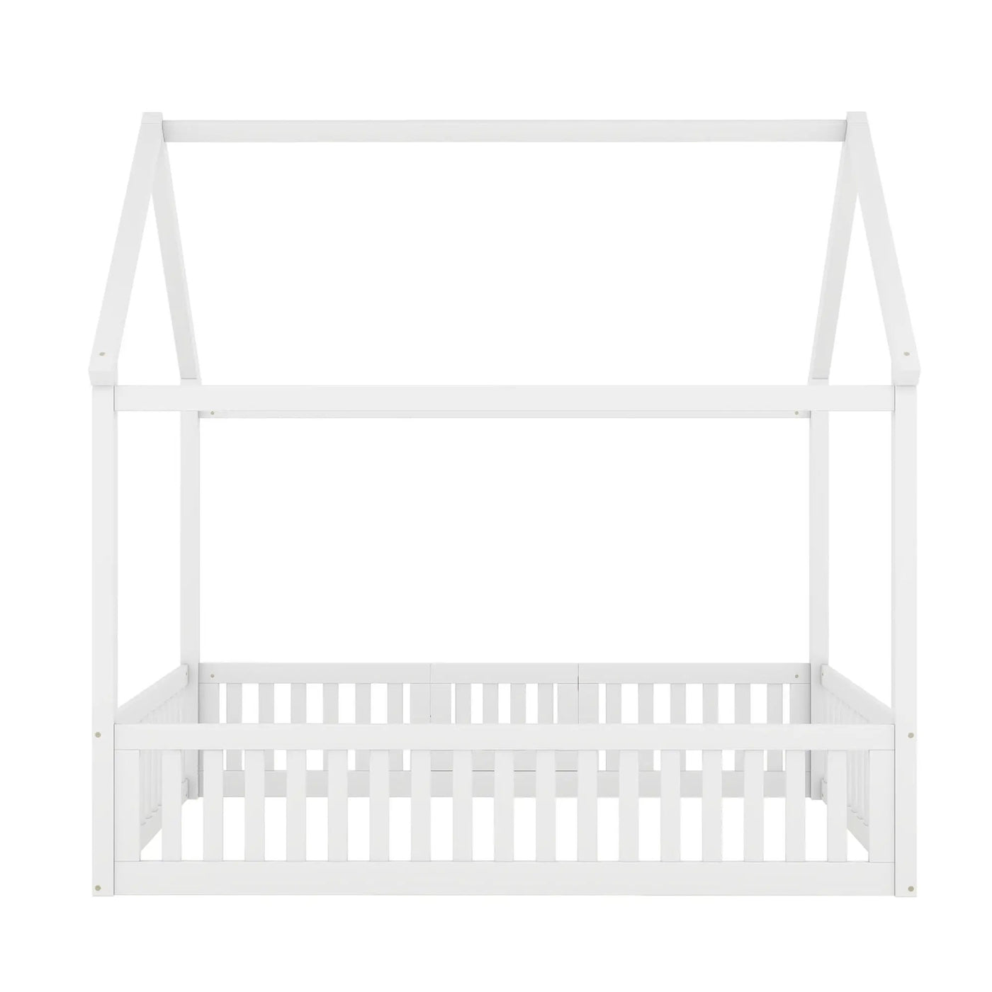 Wood House Bed With Fence And Door by HouseOfZazla