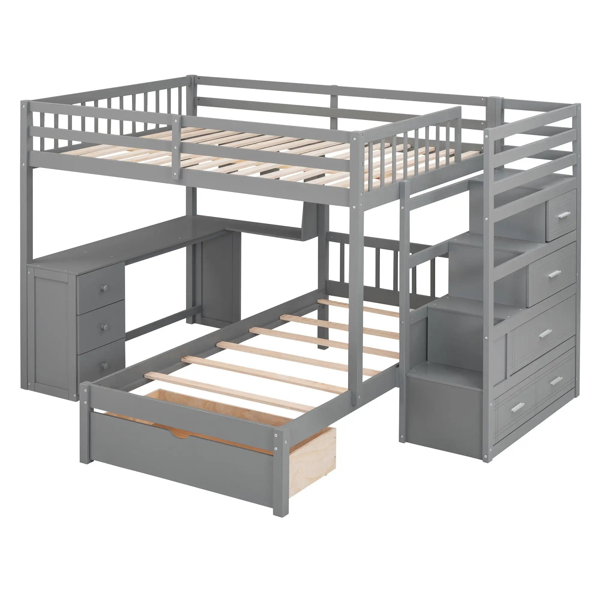 Bunk Bed With Desk, Drawers And Shelves by Unique Piece Furniture