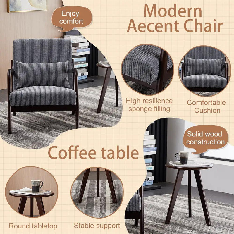 Mid-Century Modern Accent Chair & Coffee Table Set by HouseOfZazla