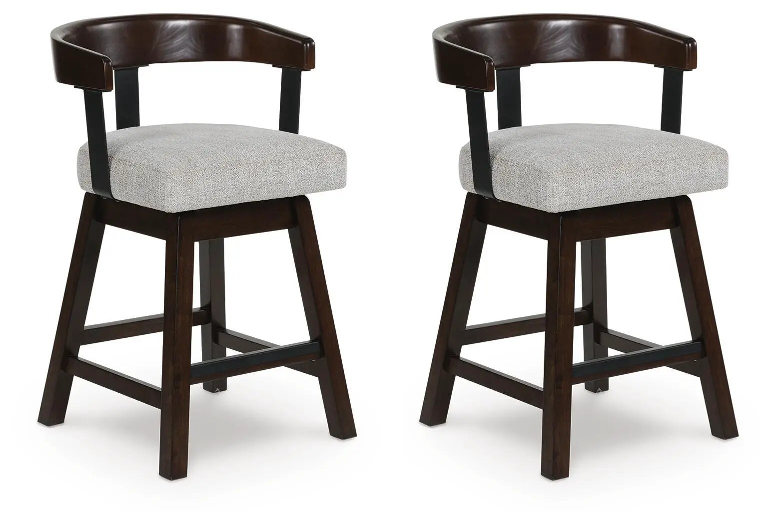 Haddigan - Upholstered Swivel Barstool (Set of 2) - Dark Brown by Unique Piece Furniture