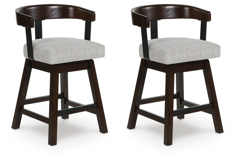 Haddigan - Upholstered Swivel Barstool (Set of 2) - Dark Brown by Unique Piece Furniture