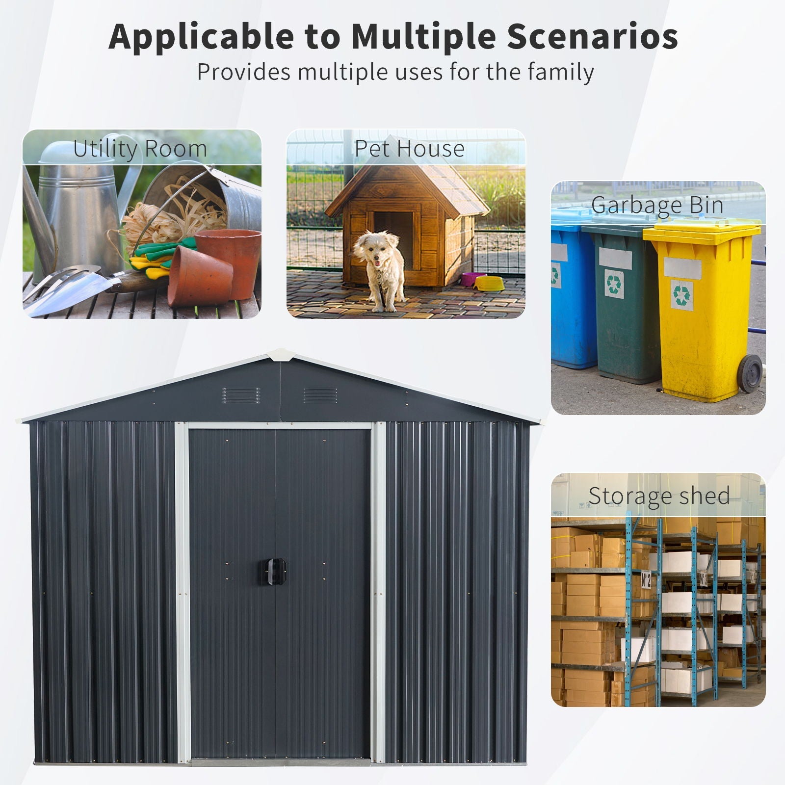 Outdoor Metal Storage Shed With Floor Base by HouseOfZazla