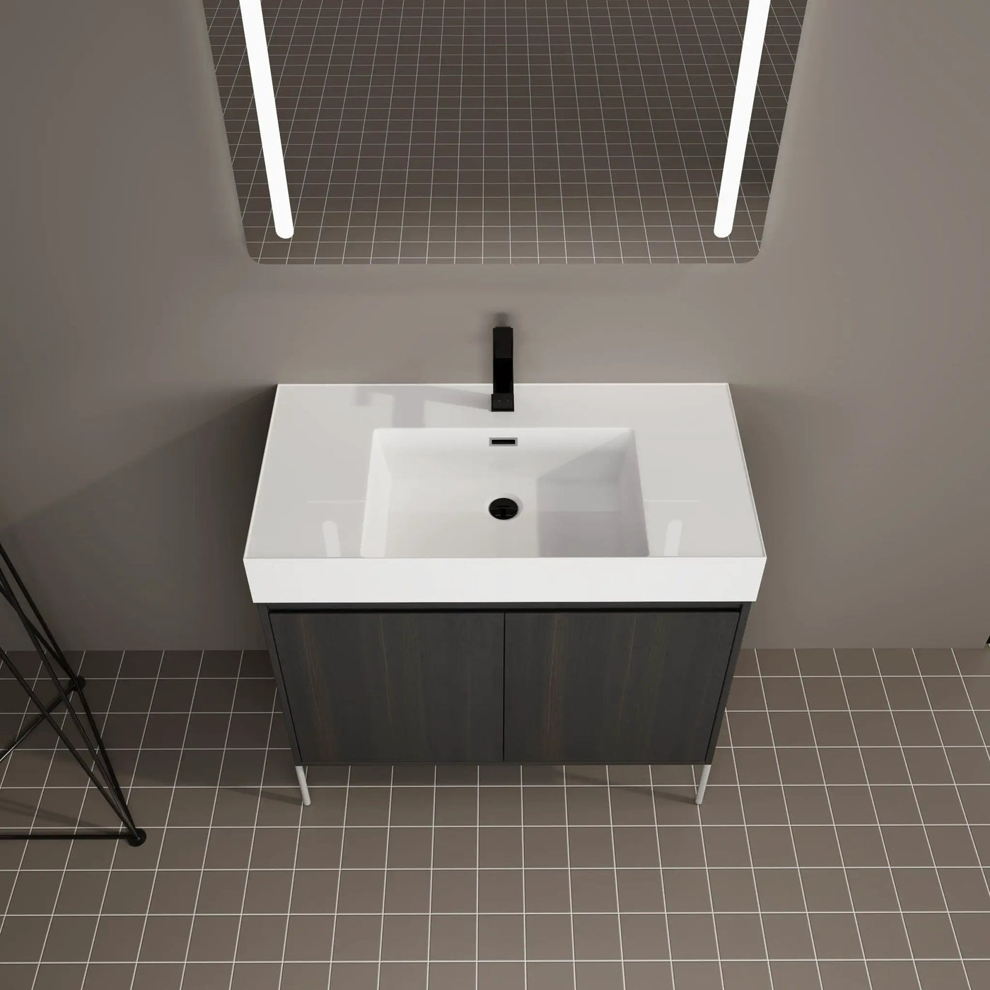 Freestanding Bathroom Vanity With Resin Sink And Storage Cabinet by HouseOfZazla