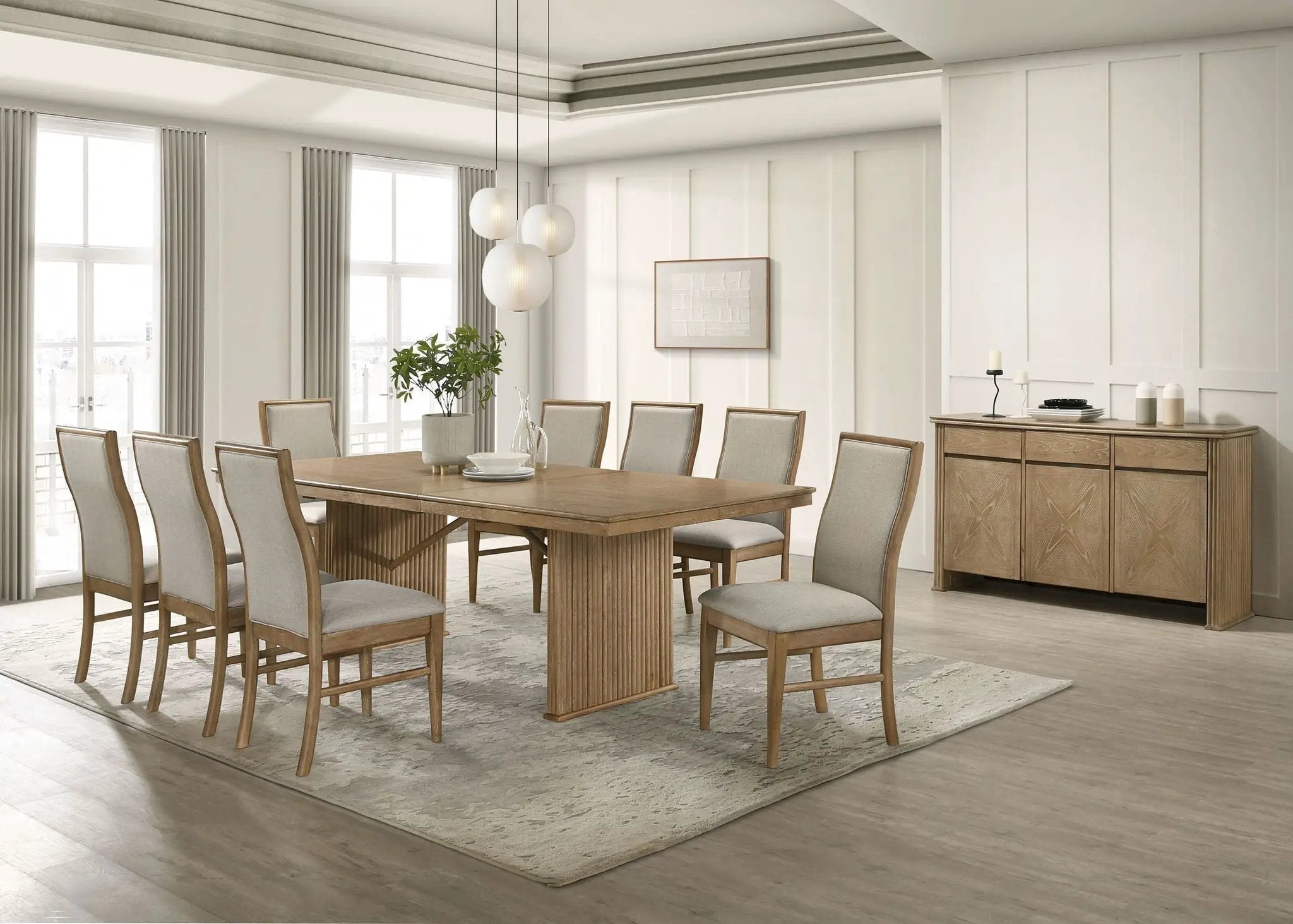 Adina 10-piece Extension Dining Set Distressed Light Brown by Unique Piece Furniture