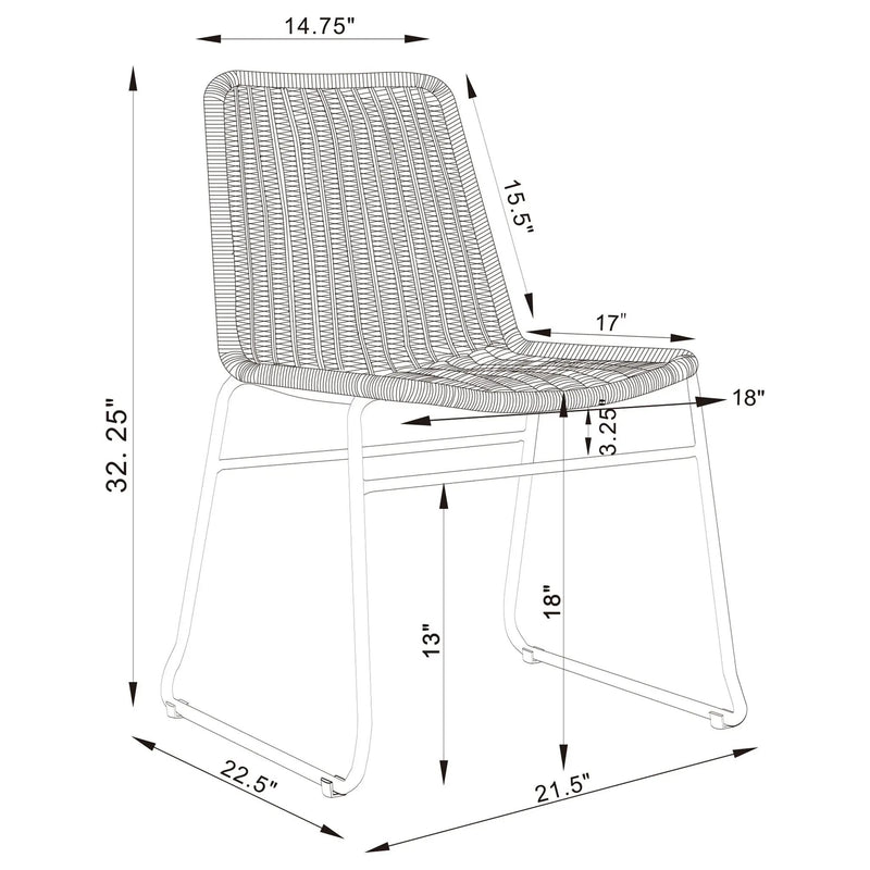 Dacy - Dining Side (Set of 2) And Sturdy Sled Base - Brown