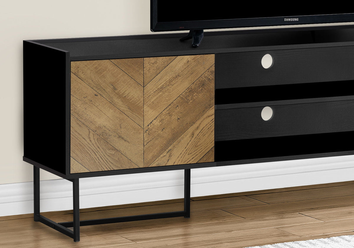 Modern Black TV Stand Console with Storage - Black, photo 2 of 4