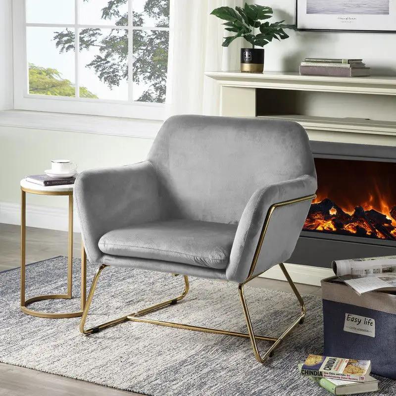 Keira - Accent Chair With Metal Base by HouseOfZazla