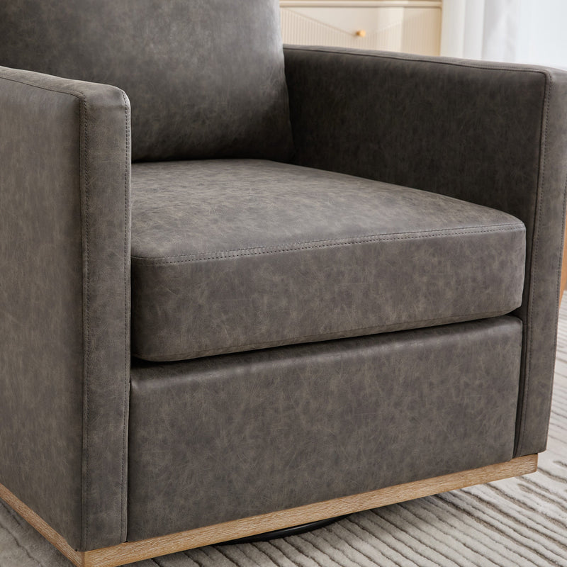 30.7"W Upholstered Square Swivel Accent Chair, photo 6 of 10