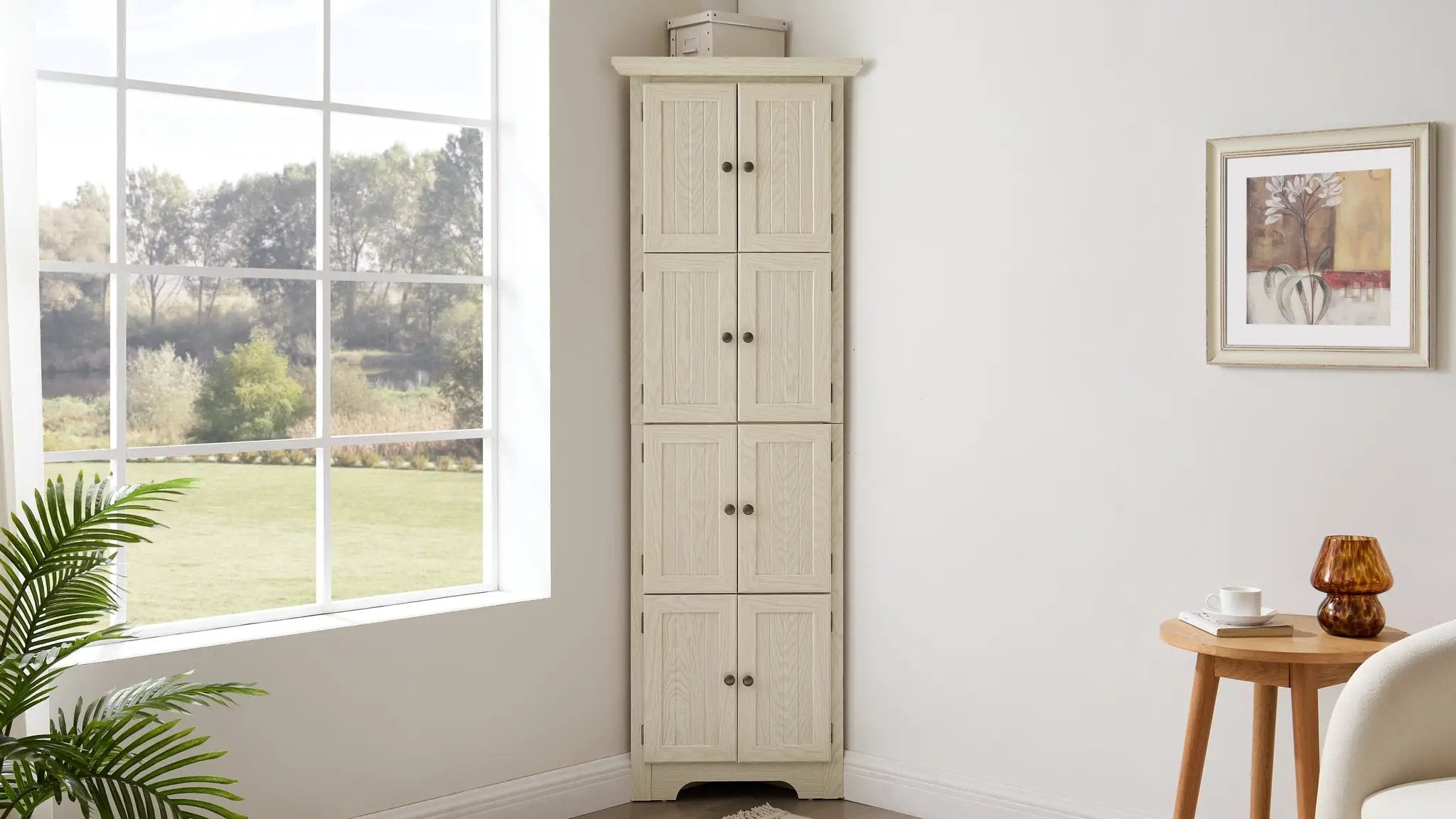 4-Tier 72" Corner Kitchen Pantry Storage Cabinet with 8 Doors by HouseOfZazla