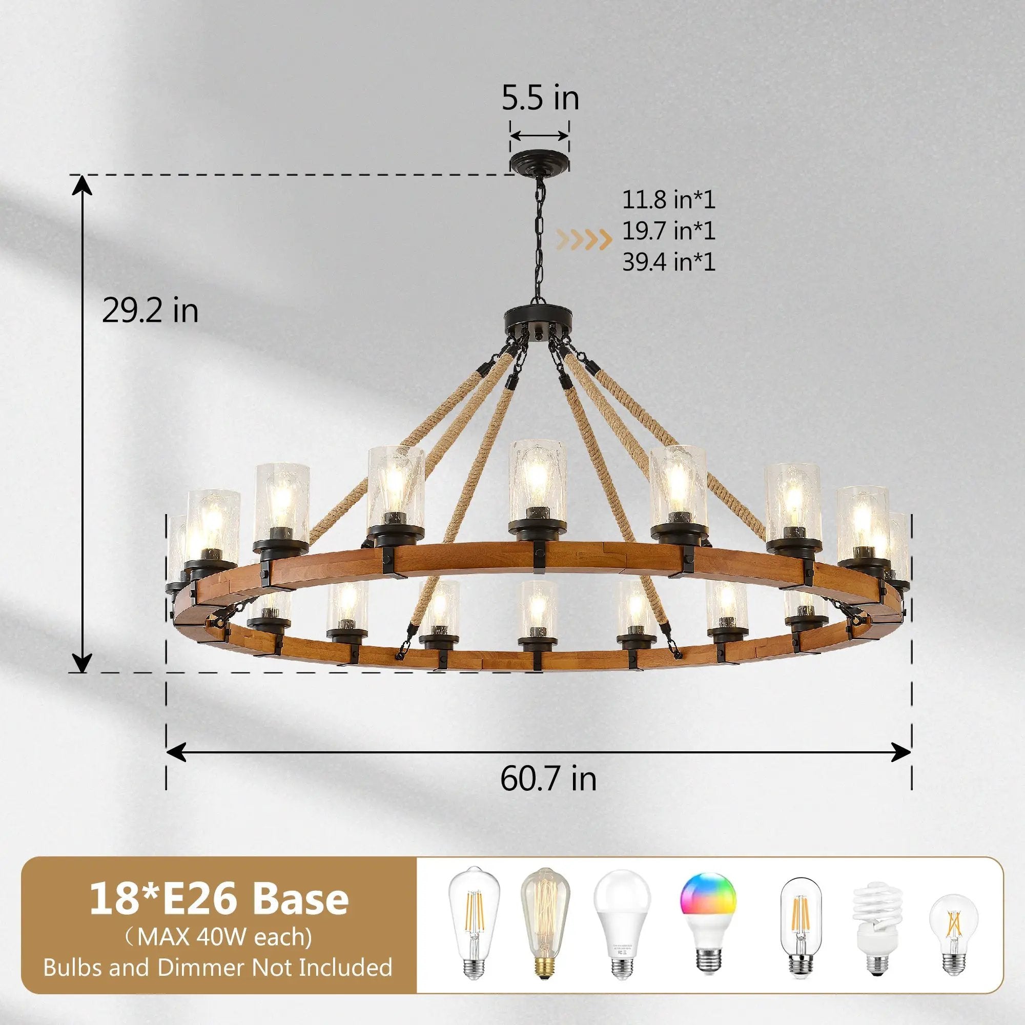 18-Light Rustic Wagon Wheel Chandelier by HouseOfZazla