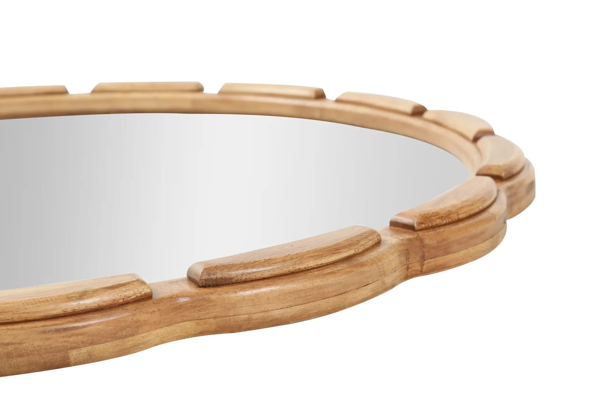 Round Solid Wood Wall Mirror - 31.5" Rustic Farmhouse by HouseOfZazla