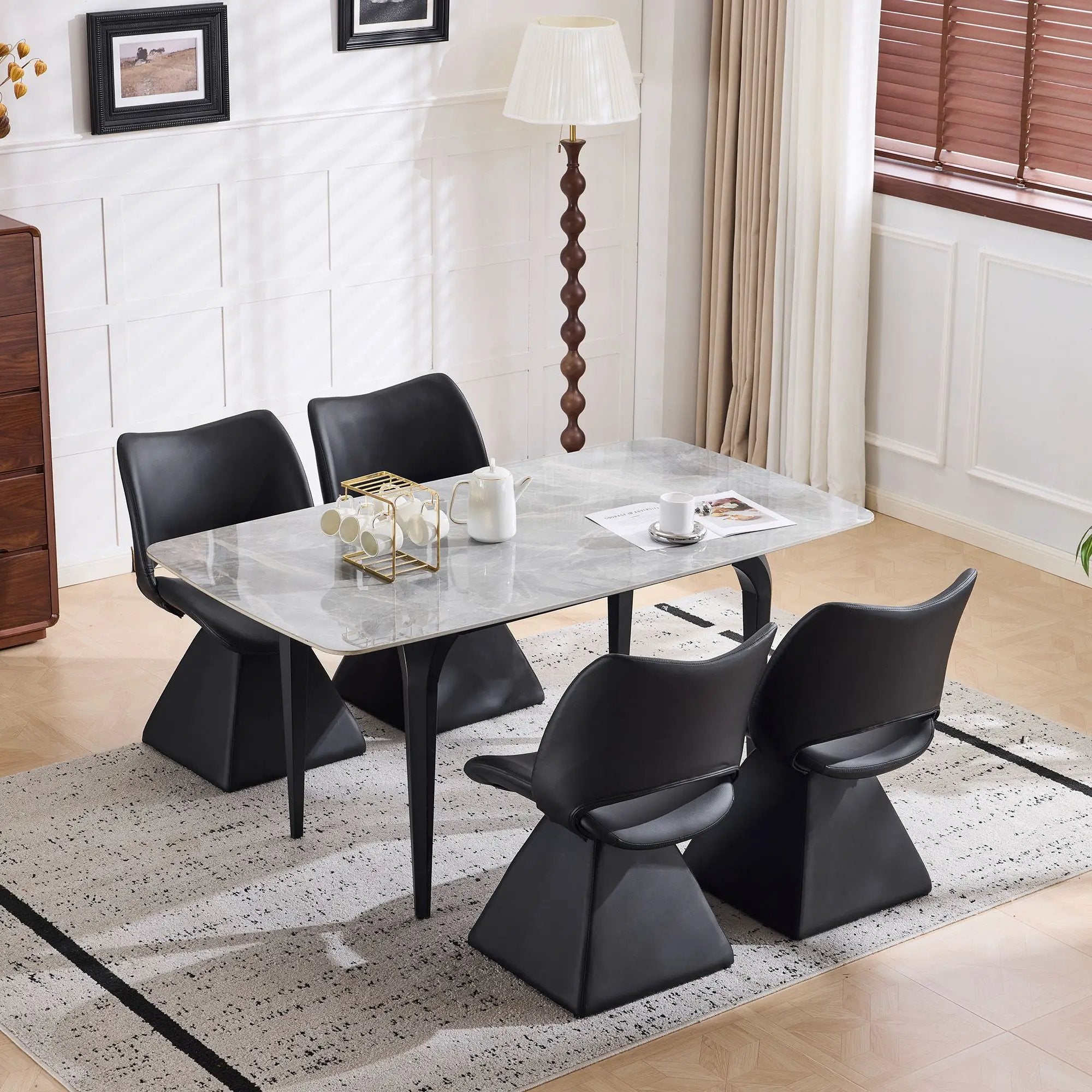 Modern Swivel Dining Chair With High Back by Unique Piece Furniture
