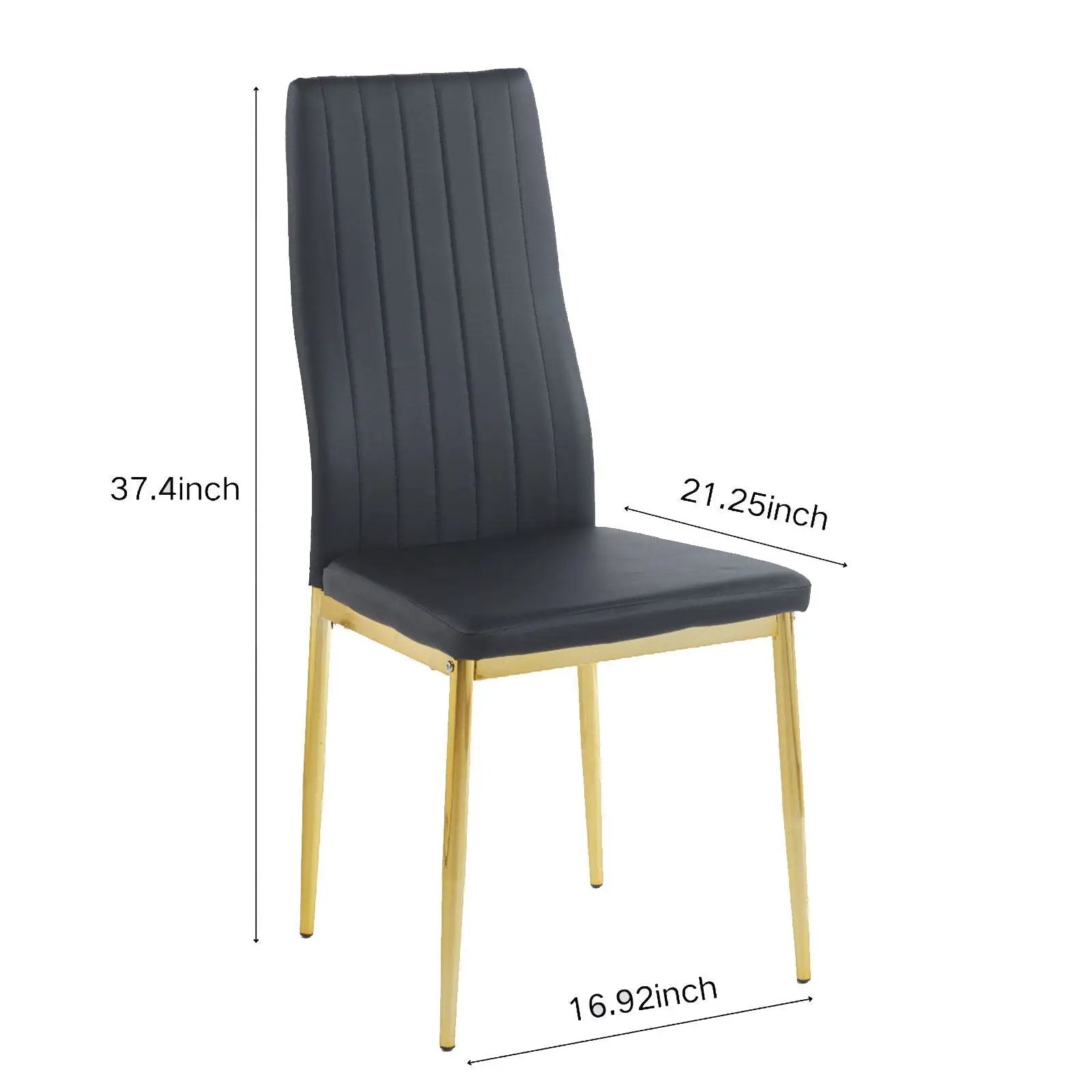 Dining Chair (Set of 4) - Golden Black by HouseOfZazla