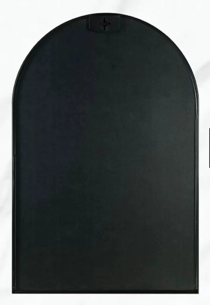 24x36 Inch Black Metal Framed Arched Bathroom Mirror by HouseOfZazla