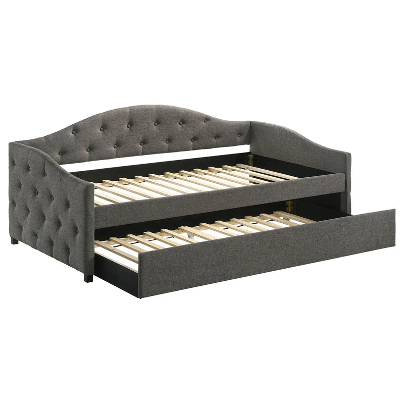 Sadie Upholstered Twin Daybed with Trundle Grey by Unique Piece Furniture