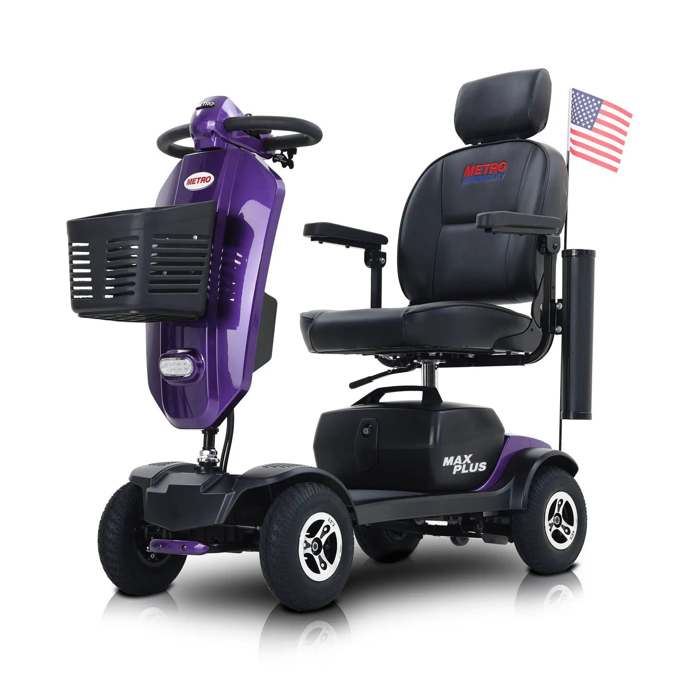 Max Plus - 4 Wheels Outdoor Compact Mobility Scooter With 2 Pieces X 20Ah Lead Acid Battery, 16 Miles, Cup Holders & USB Charger Port by HouseOfZazla