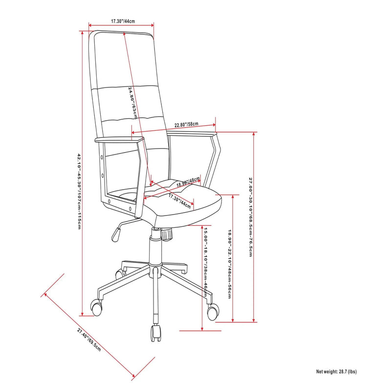 Foley - Swivel Office Chair - Distressed Blue by Unique Piece Furniture