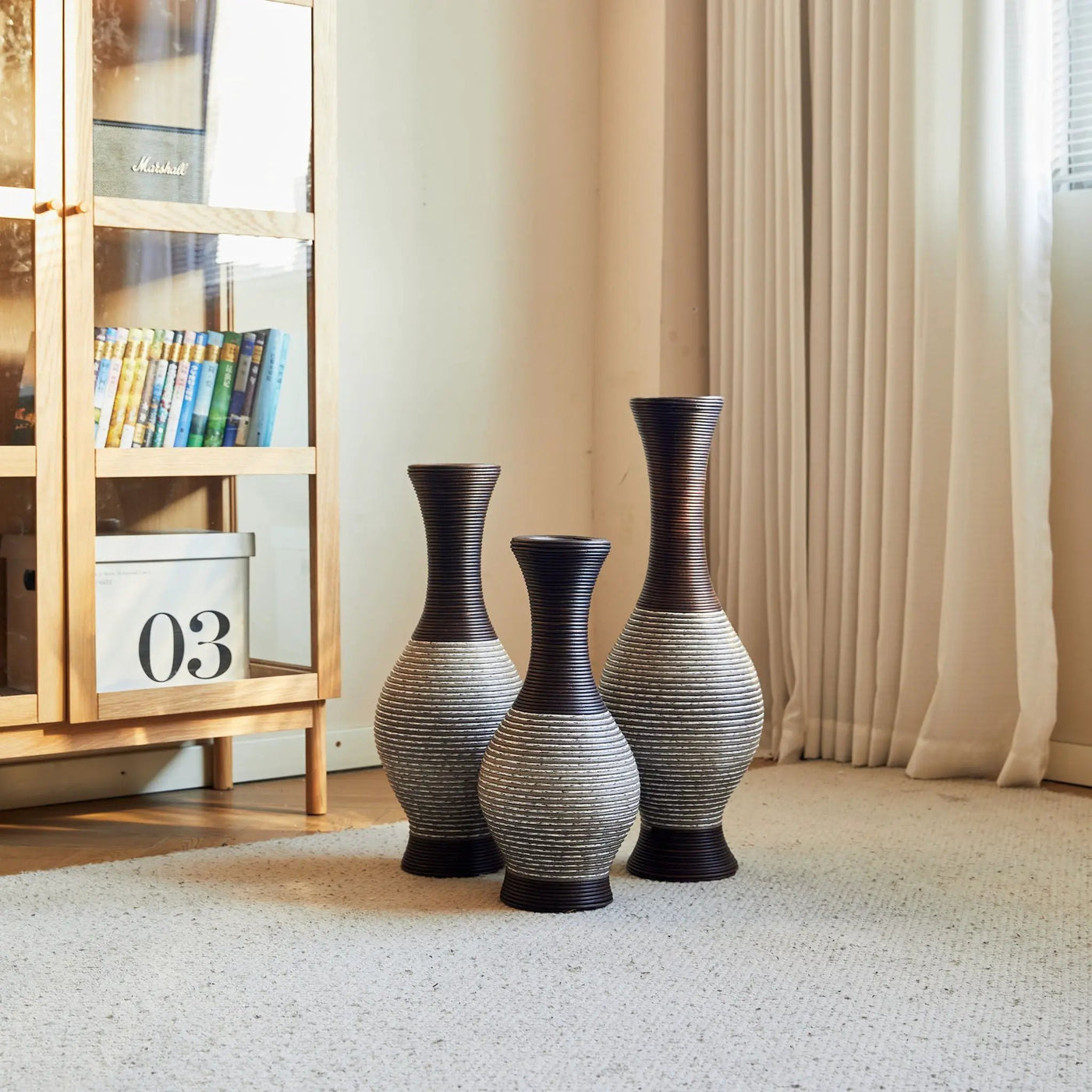 Tall Designer Floor Vase With Elegant 2 Tone by HouseOfZazla