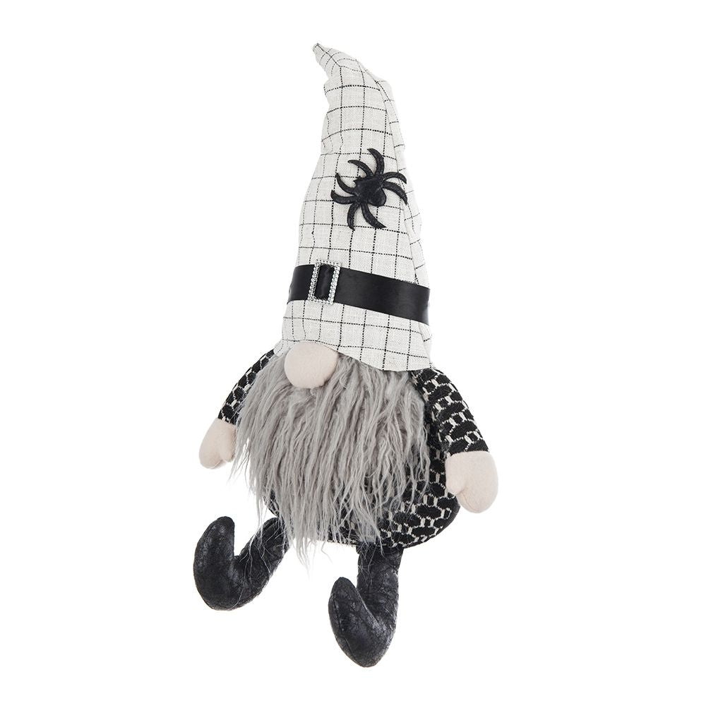 Black Sitting Gnome With Spider Hat – Halloween Decor Set of 2, photo 9 of 15