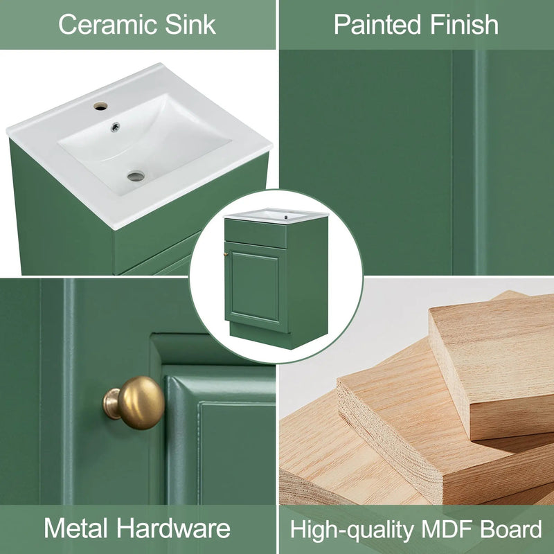 Bathroom Vanity With Sink, Cabinet With Adjustable Shelf