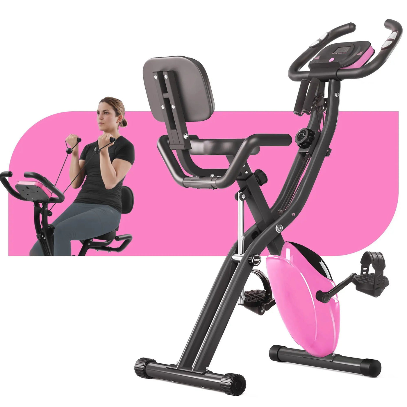 Exercise Bike Folding Stationary Bikes For Home With 16 Level Magnetic Resistance by HouseOfZazla