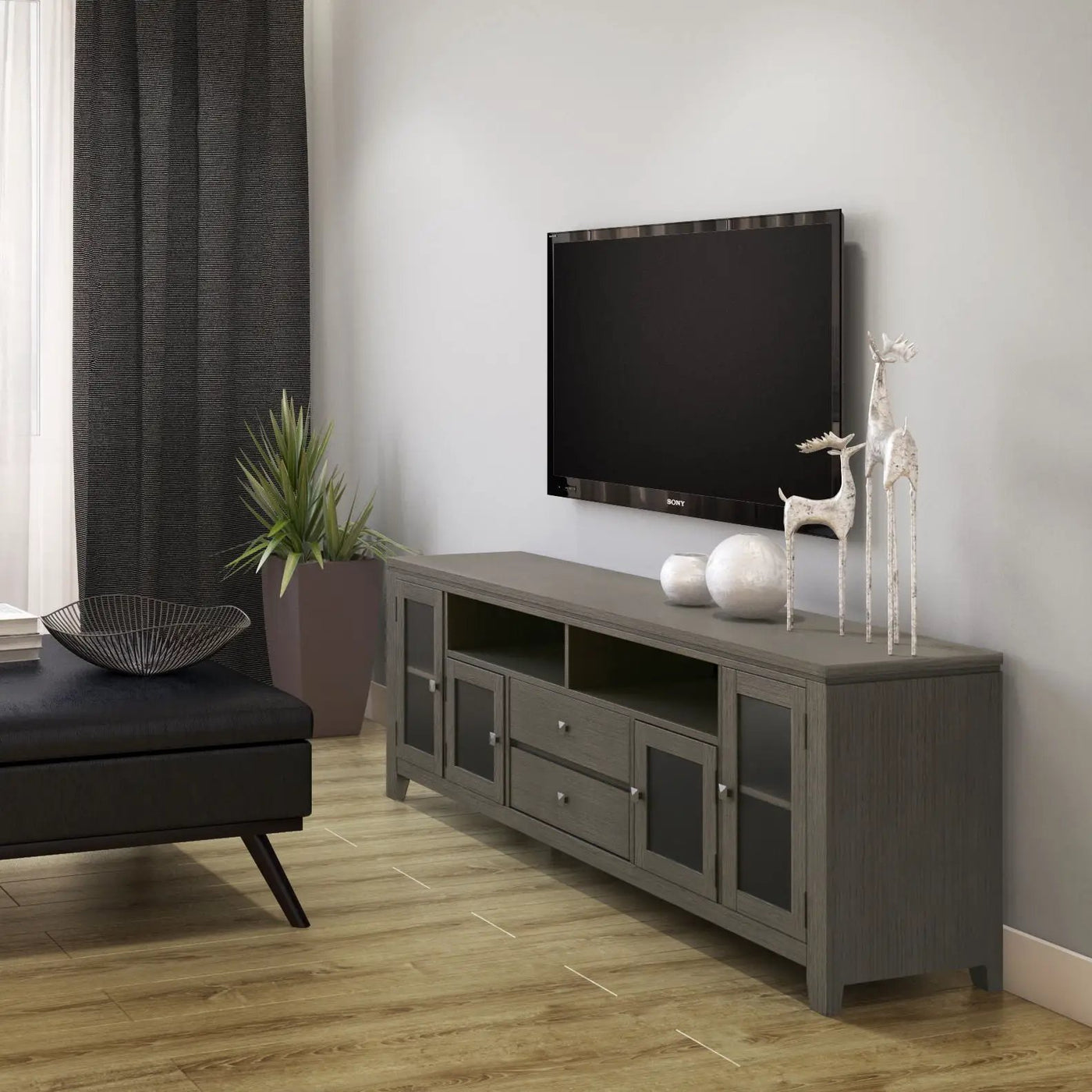 Cosmopolitan - Handcrafted Wide TV Media Stand by HouseOfZazla