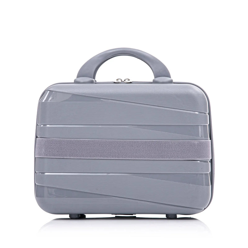 4-Piece PP Spinner Wheel Luggage Set with Cosmetic Case, Light Gray by HouseOfZazla