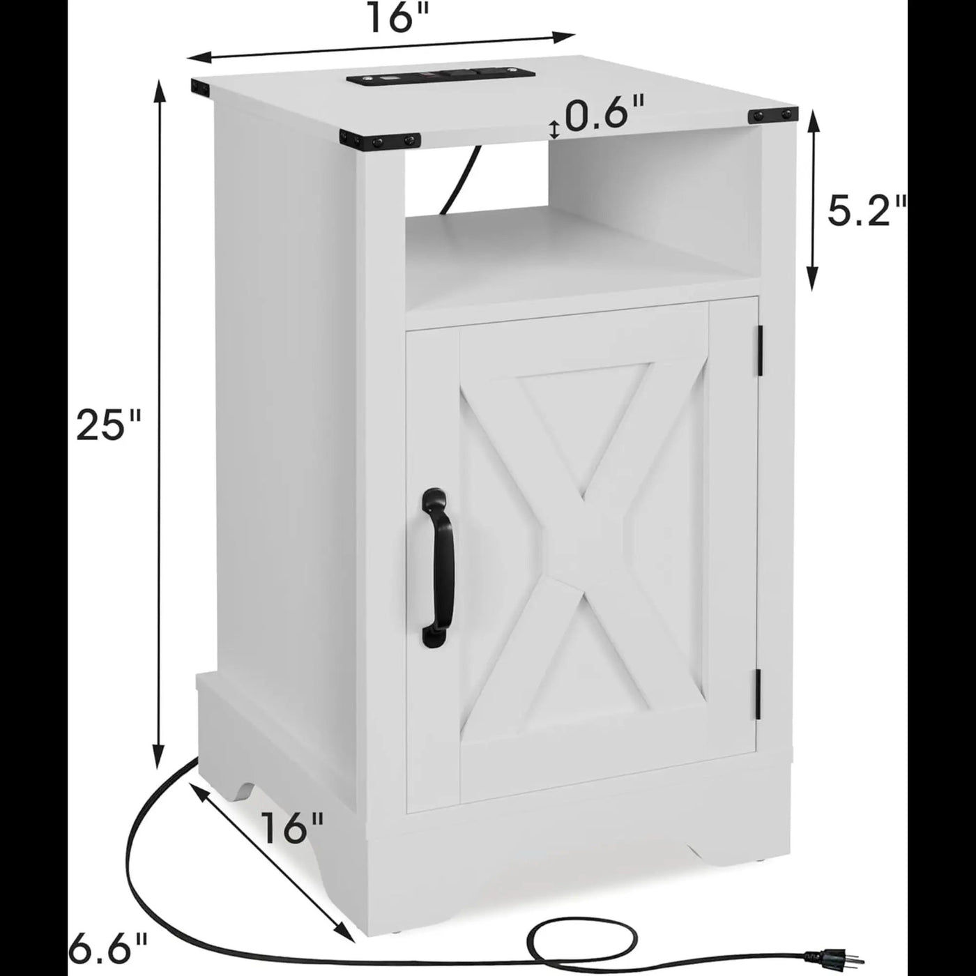 Farmhouse Nightstand, Charging Station & Storage by HouseOfZazla