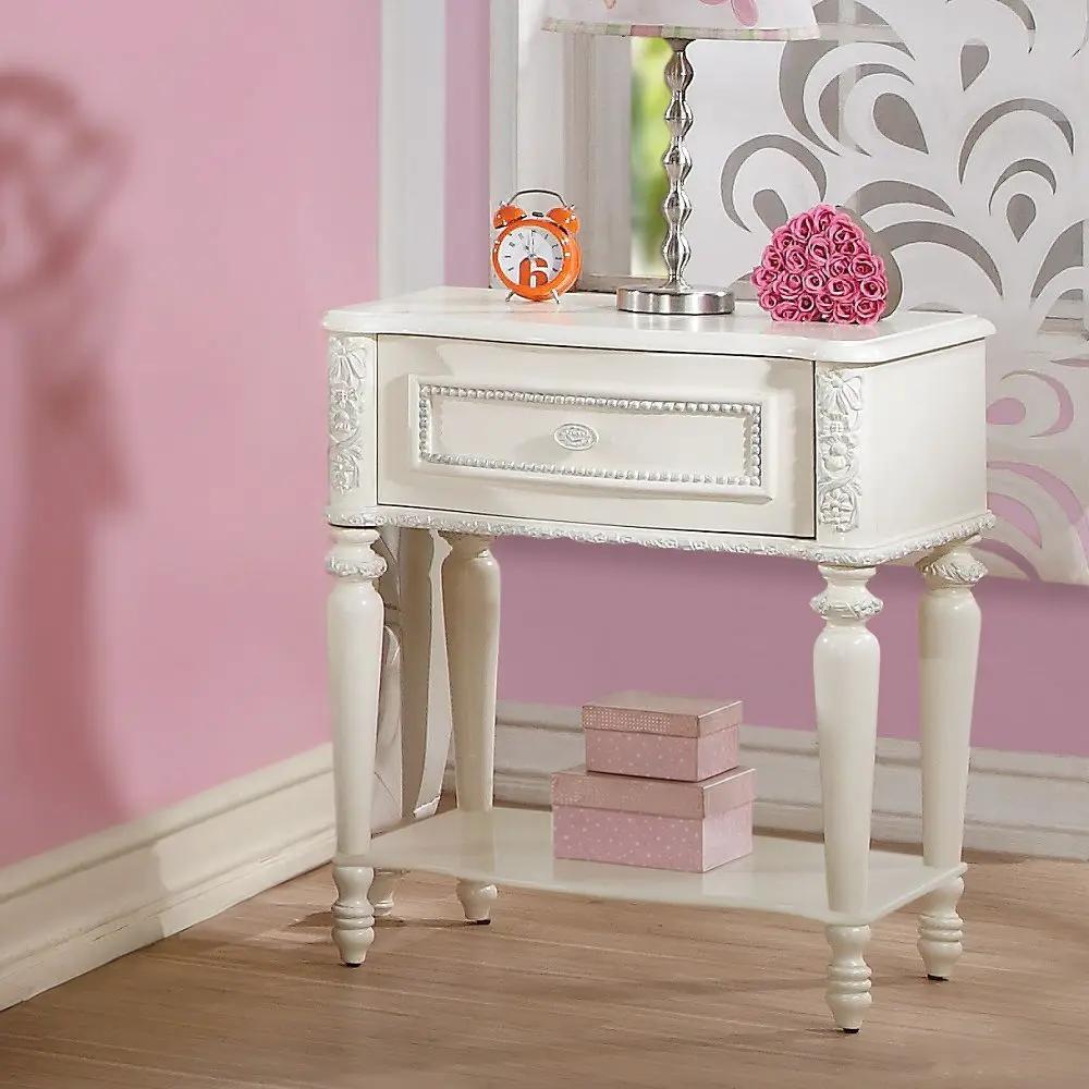Dorothy - Nightstand With 1 Drawer - Ivory by Unique Piece Furniture