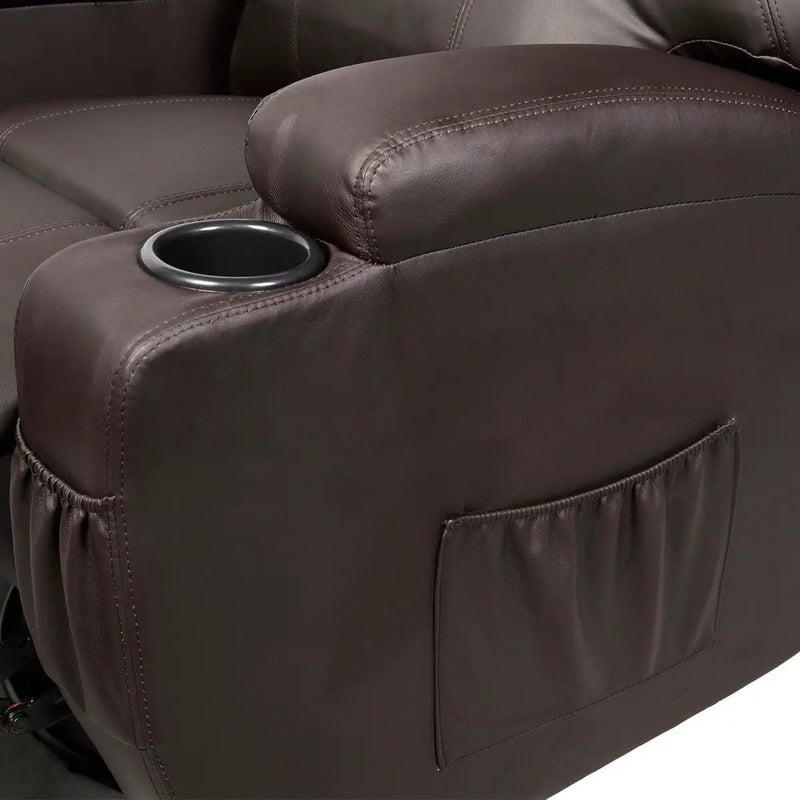 Ergonomic Heated Massage Recliner Sofa Chair Deluxe Lounge Executive w/ Control-brown by DirectDeals