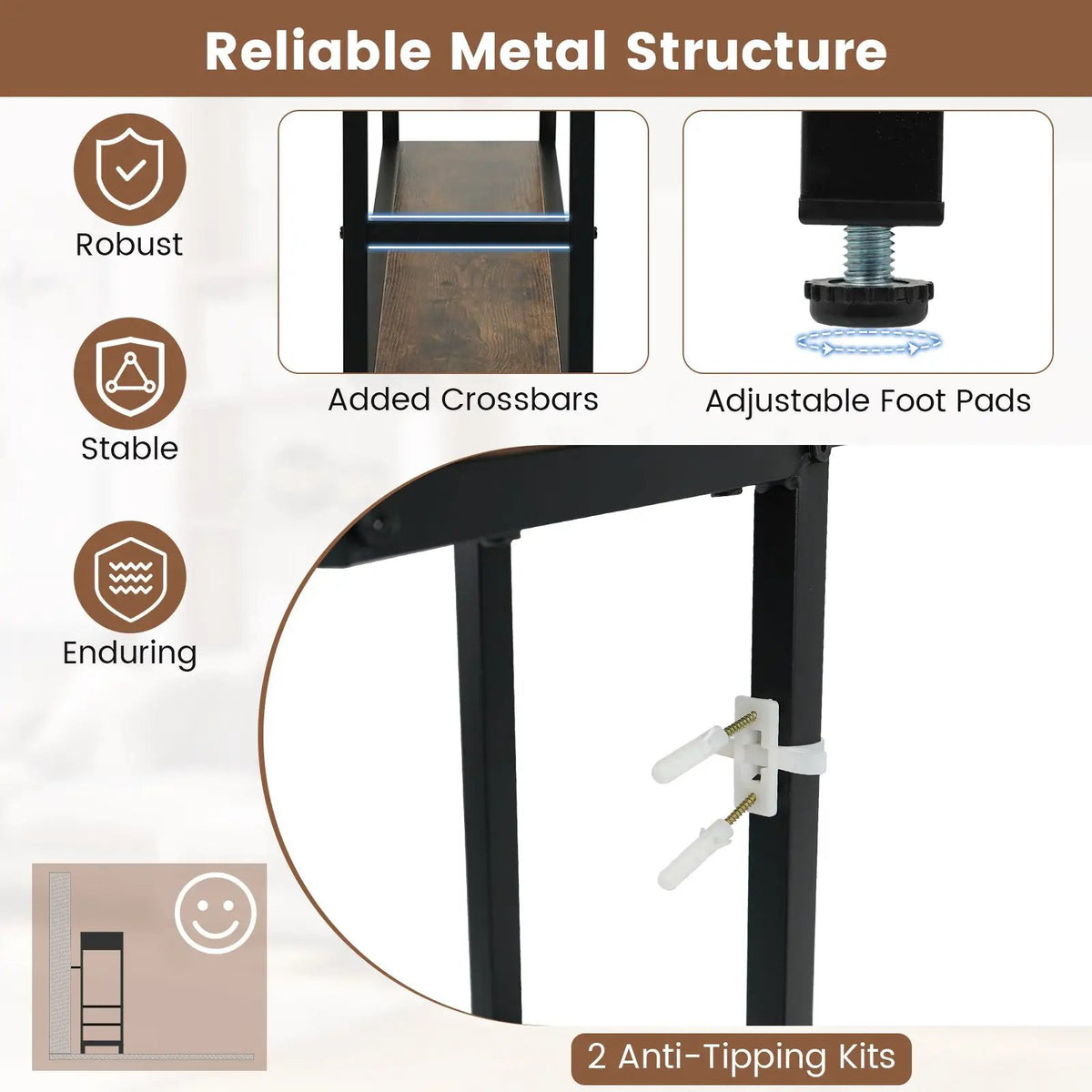 40" Console Table with Charging Station and LED Lights by DirectDeals