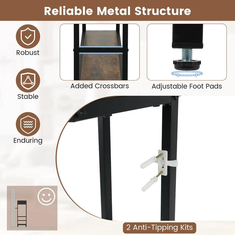 40" Console Table with Charging Station and LED Lights by DirectDeals