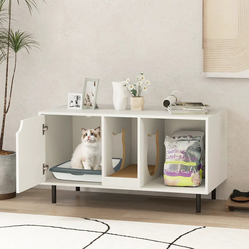 Elephant Themed Cat Tree for Adult Cats Multi-level Kitty Tower with 2 Condos by DirectDeals