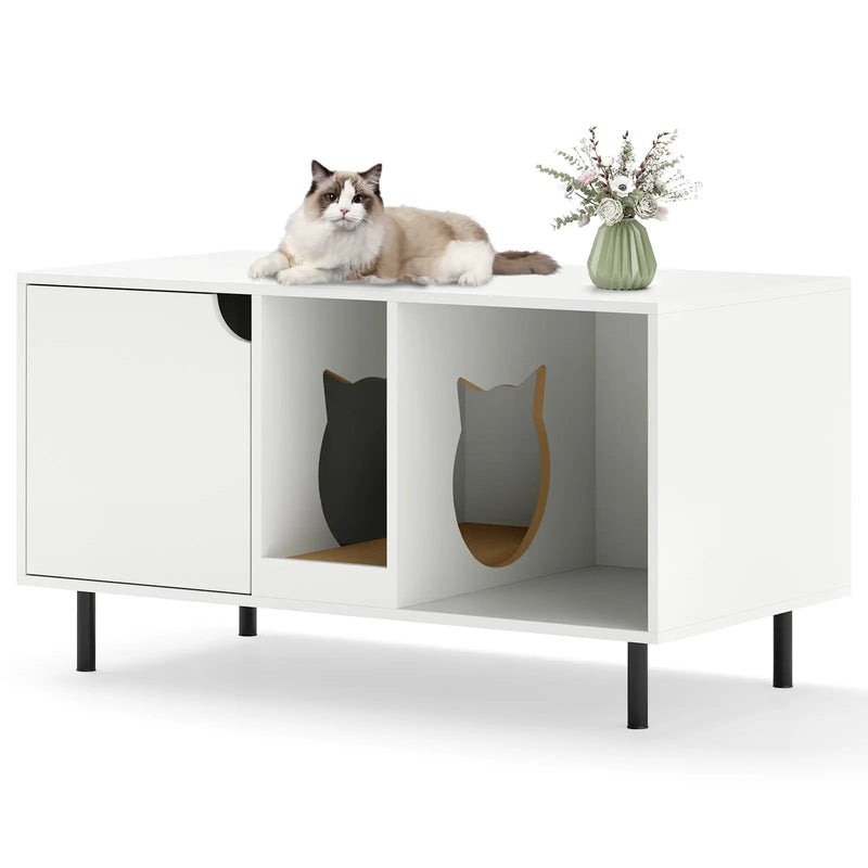 40 Inch Cat Litter Box Enclosure for 2 Cats Hidden Cat Washroom by DirectDeals