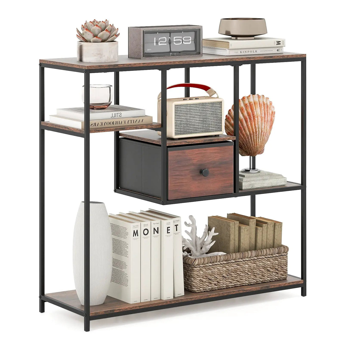 40 Inch Console Table Behind Sofa Couch with Storage by DirectDeals
