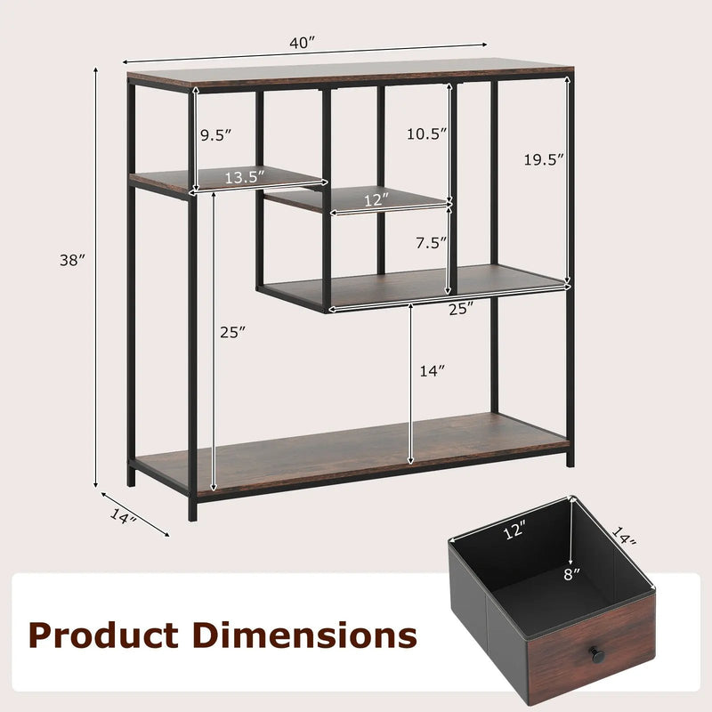 40 Inch Console Table Behind Sofa Couch with Storage by DirectDeals