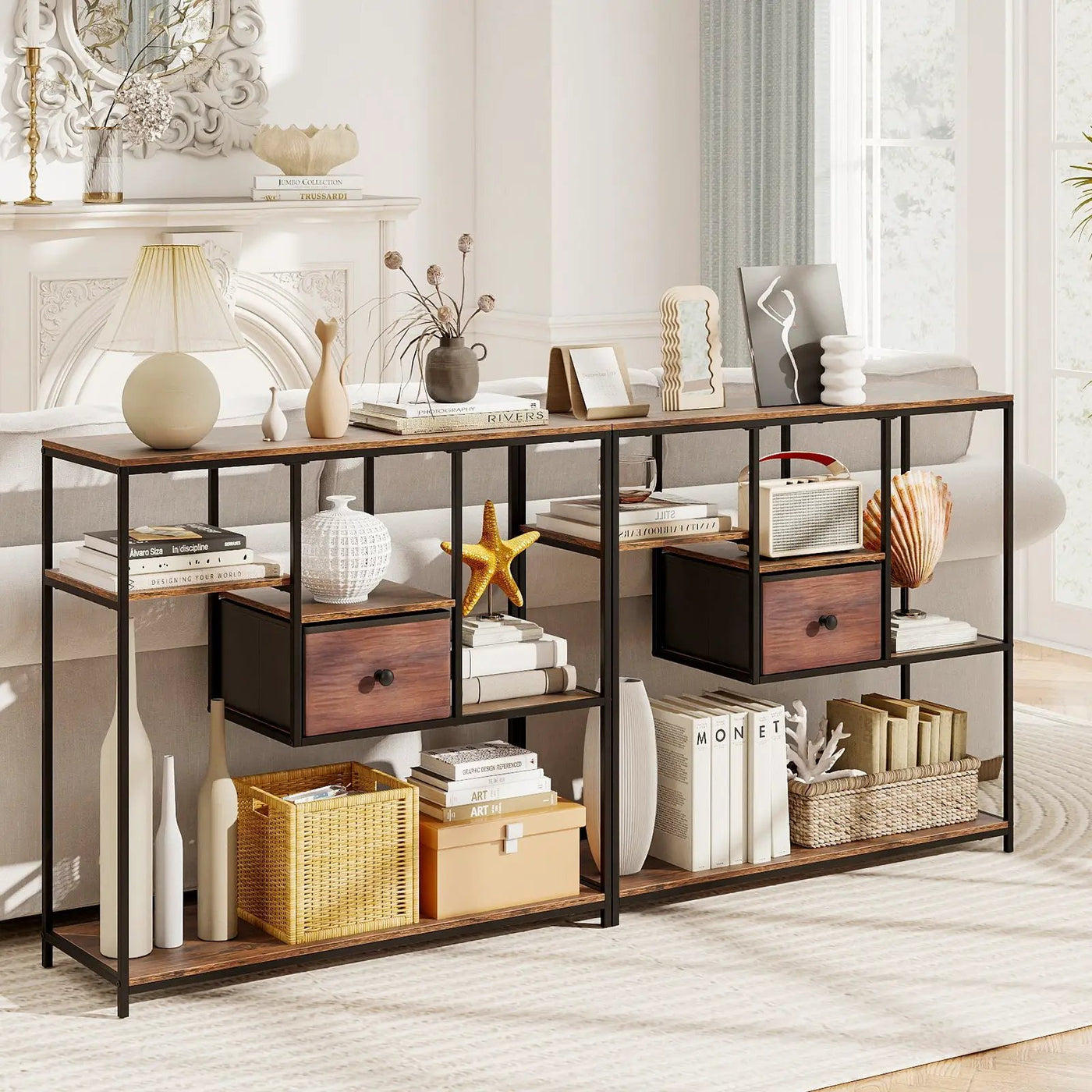 40 Inch Console Table Behind Sofa Couch with Storage by DirectDeals