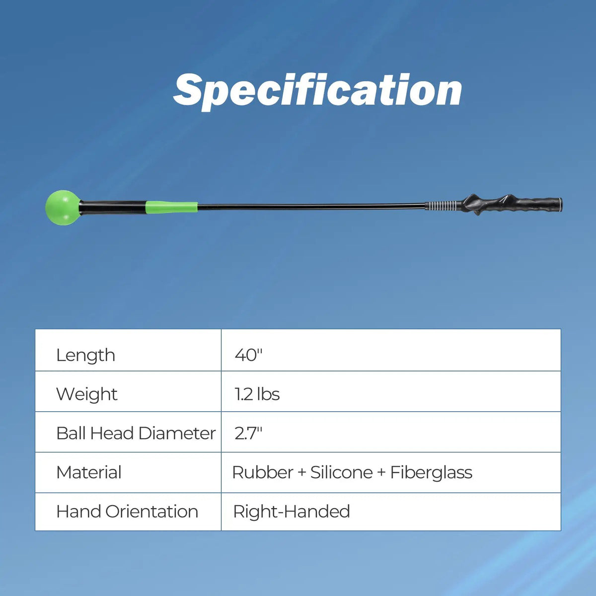 40 Inch Golf Swing Trainer Aid with Weighted Head for Grip Rhythm Balance by DirectDeals