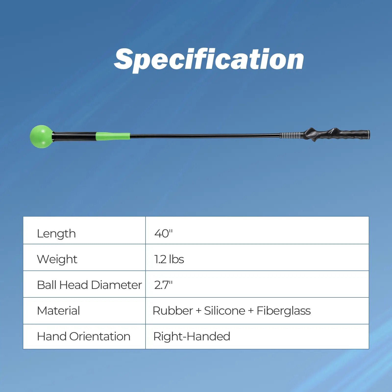 40 Inch Golf Swing Trainer Aid with Weighted Head for Grip Rhythm Balance by DirectDeals